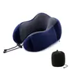 Almohada Cervical de Espuma Viscoelástica Transfronteriza Almohada en Forma de U Joroba Tela Magnética Almohada Cervical Portátil para Viajes Avión Almohada para el Cuello Protector de Cuello