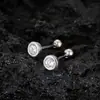 Pendientes Redondos de Plata Pura 999 con Cierre de Rosca, Pendientes de Plata Pura para Perforaciones, Pendientes de Plata Femeninos y de Alta Gama