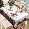 Mantel bestseller transfronterizo nuevo de Amazon: Decoración de mesa Navideña de copo de nieve, pino y muñeco de nieve para fiestas
