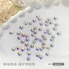 Pedras Strass de Fundo Plano Flor de Ameixa para Nail Art, Pequenas Flores Coloridas Brilhantes Decorações de Unhas, Unhas Brancas e Rosas, Strass K9 Atacado