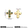 Estilo Lujo Ligero Colgante de Acero Inoxidable en Forma de Corazón y Cruz con Diseño Único y Esmalte, Collar y Pendientes DIY Versátiles y Elegantes