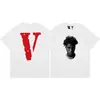 Marca badalada transfronteiriça VLONE JERRY letra V grande estampa masculina solta casual manga curta