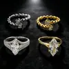 Anel Aberto de Luxo Leve para Mulheres Moda Pedra Colorida Incrustada com Diamante Anel de Dedo com Personalidade Material de Alta Qualidade Acessórios Estilo Ins
