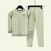 Roupa Íntima Térmica Fina Infantil Pijama de Bebê Meninos e Meninas Algodão Lycra Cor Sólida Conjunto de Roupas de Outono e Calças Suéter de Algodão Inverno