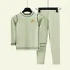 Roupa íntima quente infantil antibacteriana 100% algodão, roupa de casa de algodão puro Classe A, conjunto de roupas de outono e inverno para meninos e meninas, camada base e long johns