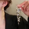 Coreia do Sul Elegante Celebridade da Internet Brilhos Metálicos Brincos com Franjas Design de Nicho Ins Feminino Coração Apaixonado Brincos de Argola para Orelha Versáteis