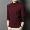 Suéter de invierno transfronterizo, estilo nuevo, alta calidad, imitación lana, para hombre, cuello semi-alto, tejido cálido, suéter casual de color liso para hombres jóvenes y de mediana edad