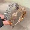Nova Tiara de Coroa de Louros Dourada com Design de Folhas e Ramo de Oliveira, Acessório de Cabelo Nupcial Estilo Floresta Grego Antigo, Ornamento de Louro Estilo Francês