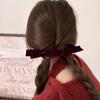 Pinza para el cabello de lazo de terciopelo negro Temperamento femenino de alta gama Princesa Cabeza Clip de pico de pato Rojo Clip lateral Tocado