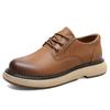 Zapatos de cuero de alta calidad nuevos de primavera 2025 para hombre, cuero genuino, artículos de negocios, capa superior de piel de vaca, suela blanda, zapatos de cuero de alta calidad para hombre
