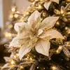 Tela floral de tres capas de 18 cm con diseño tridimensional ensanchado, flor de Navidad grande adecuada para decoración de corona de vid, exclusivamente para ventas transfronterizas