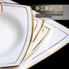 Jingdezhen Cerámica de Mesa de Alta Gama Incrustaciones de Oro Jade Pintado a Mano Juego de Cuenco y Plato Dorados para Uso Doméstico, Estilo Europeo Simple Personalización DIY