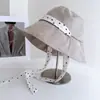 Chapéu de Princesa Estilo Japonês, Chapéu de Pescador Doce para Mulheres, Chapéu de Tecido com Proteção Solar para Primavera e Verão, Chapéu Loli Fresco com Poá e Amarração, Chapéu Bucket