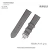 Correa de Lona de Liberación Rápida Material de Nylon Cuero Genuino Impermeable Sudor Hebilla de Mariposa de Doble Presión para Samsung Jiaming Huawei GT