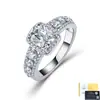 Anillo de plata de ley S925 con moissanita en forma de almohada para mujer, lujo ligero, incrustado, anillo de compromiso exagerado, directo de fábrica, transfronterizo europeo y americano