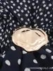 Comércio exterior transfronteiriço moda feminina, novo outono moda europeia e americana vestido midi de bolinhas com gola halter acinturado 1165169