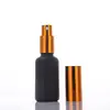 Luxo Leve, Frasco de Vidro Preto de Aparência Sofisticada, Frasco Borrifador, Loção Protetora Solar, Frasco Refil de Essência, Cosméticos de Amostra Portáteis