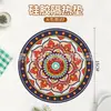 Tapete de Tigela Doméstico em Formato de Flor Retro Tapete de Isolamento Estilo Europeu para Mesa de Jantar Tapete Anti-queimadura para Panela Tapete de Prato de Cerâmica Anti-atrito para Mesa