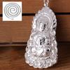 Estatua de Buda Guanyin de plata pura S999 Colgante de collar de plata esterlina Bodhisattva masculino Colgante de plata esterlina de Bodhisattva Guanyin