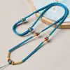 Colar Trançado Dourado com Fio, Fivela de Paz Feita à Mão, Pingente de Jade, Corda para Pendurar, Alça de Pescoço de Alta Qualidade para Mulheres