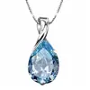Collar con colgante de topacio azul cristal estilo coreano, diseño nicho ins, cadena para clavícula, colgante de diamante azul para el cumpleaños de la novia
