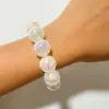 Colar com Pingente de Contas Coloridas a Laser Yongge Jewelry Estilo Europeu e Americano Colorido Bloqueio de Cores Joias de Contas de Vidro