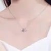 Collar de Bicicleta de Plata de Ley S925 para Mujer Moda Elegante Colgante de Bicicleta de Moissanita Cadena para Clavícula Joyería Popular Transfronteriza