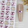 Manicura estilo japonés 5.5*6 melocotón gordo borde guía diamante plano alta calidad K9 amor desgaste pegado de uñas decoraciones de diamantes al por mayor