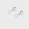 Pendientes de flores con forma de tornillo para mujer, diseño de nicho sencillo, con sentido de viaje diario, pequeños pendientes de flores para dormir gratis