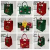 Bolsas de Caramelo de Fieltro Navideñas Transfronterizas, Bolsas Tote Pequeñas de Fieltro, Cajas de Regalo de Empaque de Fieltro Fruta de la Paz Verde y Roja, Hecho a Medida