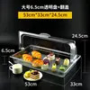 Caixa de degustação com tampa supermercado catering flip bandeja de pão de confeitaria ocidental prato de comida display transparente fruta autoatendimento