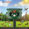 Repelente de Animais Solar Transfronteiriço, Tipo Parafuso Plug-in Vibratório Deslumbrante Repelente de Ratos, Repelente de Pássaros Ultrassônico Impermeável para Exterior