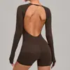 Venta al por mayor de Ropa de Yoga Transfronteriza, Mono Deportivo de Pilates con Cuello Redondo Ajustable sin Espalda, Ropa Adelgazante para Fitness para Mujeres, Dropshipping