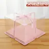 Caixa para bolo de aniversário 4 polegadas 6 polegadas 8 polegadas 10 polegadas 12 polegadas Altura elevada camada dupla transparente caixa de embalagem para assar tudo-em-um