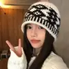 Estilo Urbano Retro Otoño e Invierno Sombrero Cálido Versátil para Mujer Circunferencia de Cabeza Grande Hace que la Cara Parezca Más Pequeña Modifica la Forma de la Cara Gorro de Punto