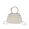 Bolso de mujer de moda transfronterizo, bolso tejido a mano con perlas, bolso de mano de perlas de alta gama, bolso vintage para novia y dama de honor, moderno