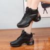 Zapatos de Baile de Cuero Otoño e Invierno Nuevos de Tacón Medio Suela Blanda Zapatos de Baile Cuadrado Zapatos de Baile de Jazz de Caña Alta para Adultos Zapatos de Baile de Marinero