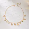 Collar Colgante de Cangrejo, Tortuga, Concha, Caracola, Estrella de Mar Incrustado con Diamantes, Estilo Resort Europeo y Americano, Moderno y Exquisito para Mujeres