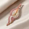 Broche Grande de Concha con Diamantes Completos para Industria Pesada Color Antiguo Perla de Imitación Pin Marino Accesorios para Abrigo Corsage