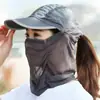 Chapéu de Sol Infantil de Verão UV Chapéu de Sol Ciclismo ao Ar Livre Cobertura de Rosto Boné de Beisebol Máscara Dobrável Chapéu de Sol Fino