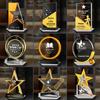 Troféu de cristal estudante dança honra prêmio empresa reunião anual lembrança polegar cristal troféu decoração letras