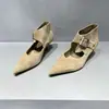 Primeiro Encontro Estação Europeia Ji Estilo Coreano Temperamento Retrô Bico Fino Baixo Salto Gatinho Sapatos de Salto Único Feminino Outono Novo Fivela de Couro Salto Fino