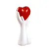 Jarrón Decorativo para el Hogar en Forma de Corazón Portátil Estilo Europeo Transfronterizo Pieza de Decoración para el Hogar de Arte en Resina Regalo de Nicho para el Día de San Valentín