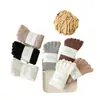 Calcetines de Terciopelo Coral para Hombre Invierno Forrados de Felpa Engrosados Peludos de Cinco Dedos Calcetines Cálidos para el Hogar Postparto Calienta-dedos para Dormir
