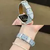 Adecuado para Apple S12S10987Se Correa de Reloj Starlight Kt Cat Moda Lujo Ligero Cuero Pulsera de Muñeca para Mujer Correa de Reloj