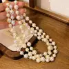 Collar Único de Perlas Shijia Redondas con Fragmentos de Plata, Presentando un Diseño Sofisticado y Elegante, Cadena Ligera de Lujo para la Clavícula con Sentido de Personalidad