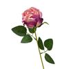 Rosa artificial borda queimada galho único borda cozida artesanato modelagem paisagem de jardim produção flor segurada pela noiva exibição armário de TV