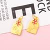 Ouro areia estilo chinês criativo caractere chinês liga pingente gota de óleo pulseira pulseira corda pingente diy materiais artesanais