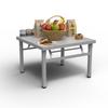 201 Mesa dobrável espessada 4 cm Tampo de mesa Todo em aço inoxidável Mesa de escrita para lareira quente doméstica Mesa portátil Dobrável para áreas externas