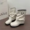 Botas Martin com Rebites Vintage para Motociclista Chuyuji para Mulheres, Estilo Britânico 2026 Novas Botas de Salto Grosso de Outono